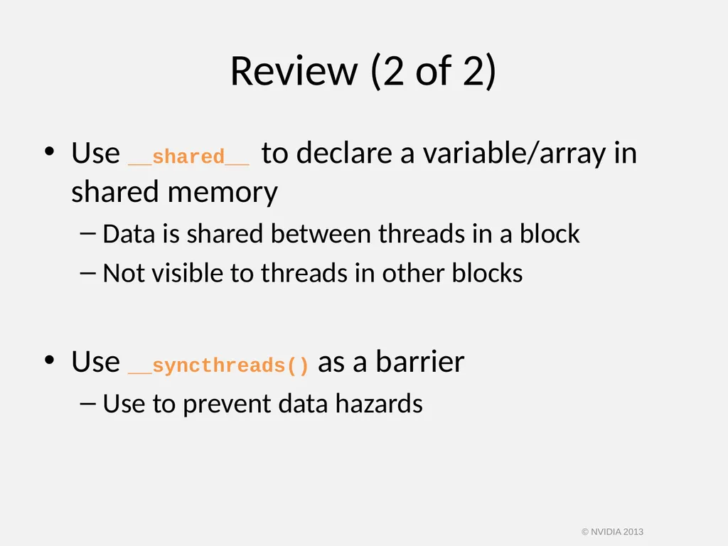 CUDA C/C++ BASICS NVIDIA Corporation © NVIDIA 2013 - slide 58 of 67