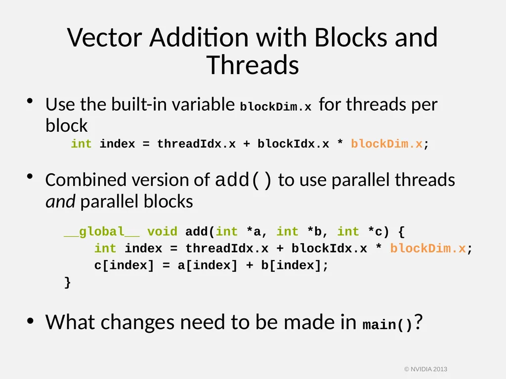 CUDA C/C++ BASICS NVIDIA Corporation © NVIDIA 2013 - slide 41 of 67