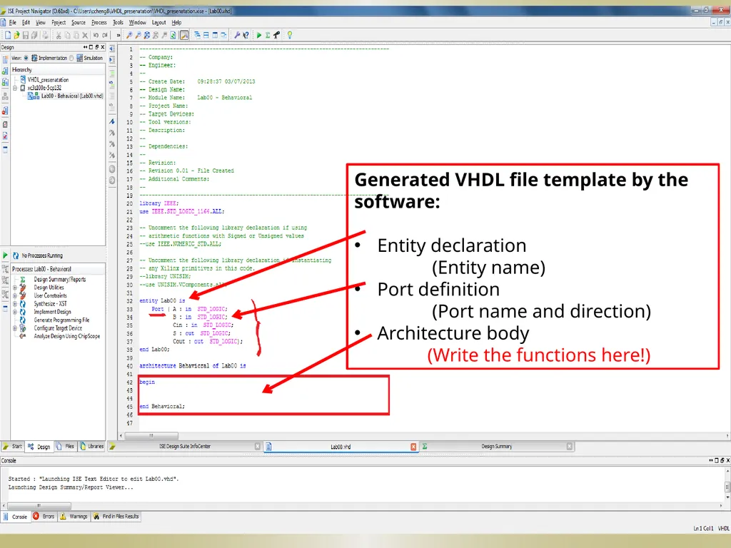 Introduction to VHDL Coding Wenchao Cao, Teaching - slide 11 of 18