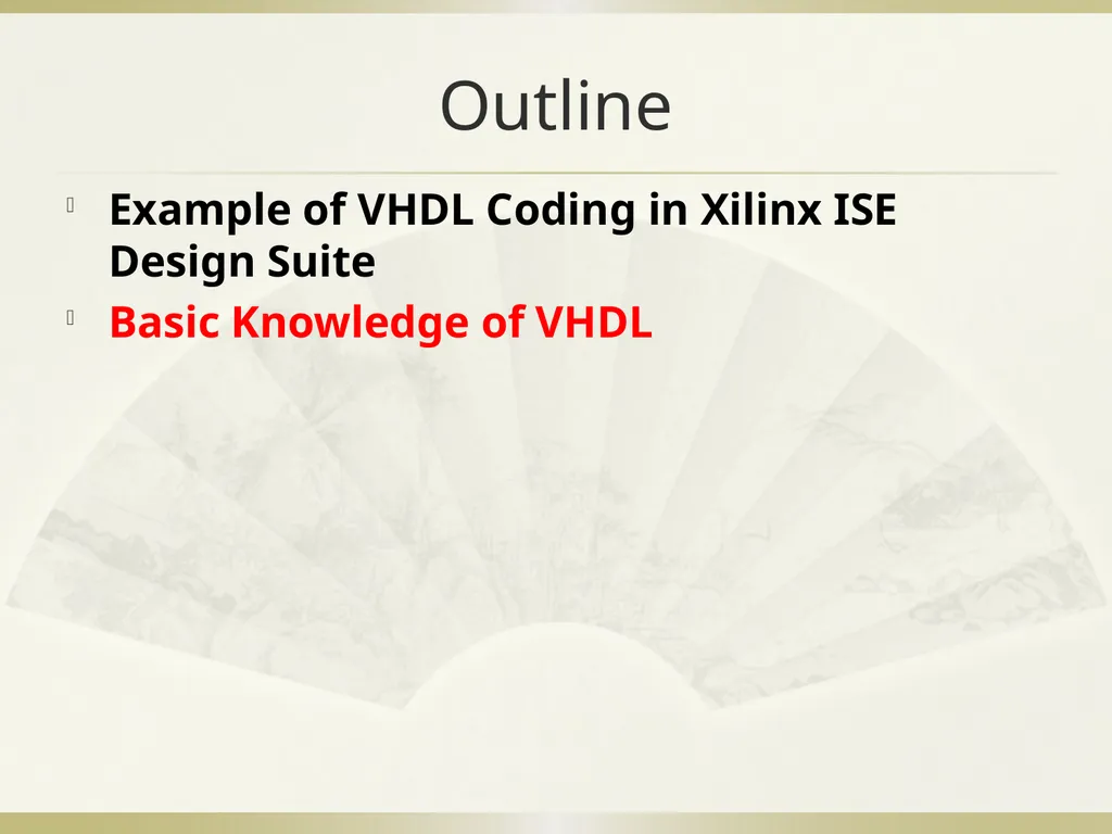 Introduction to VHDL Coding Wenchao Cao, Teaching - slide 14 of 18