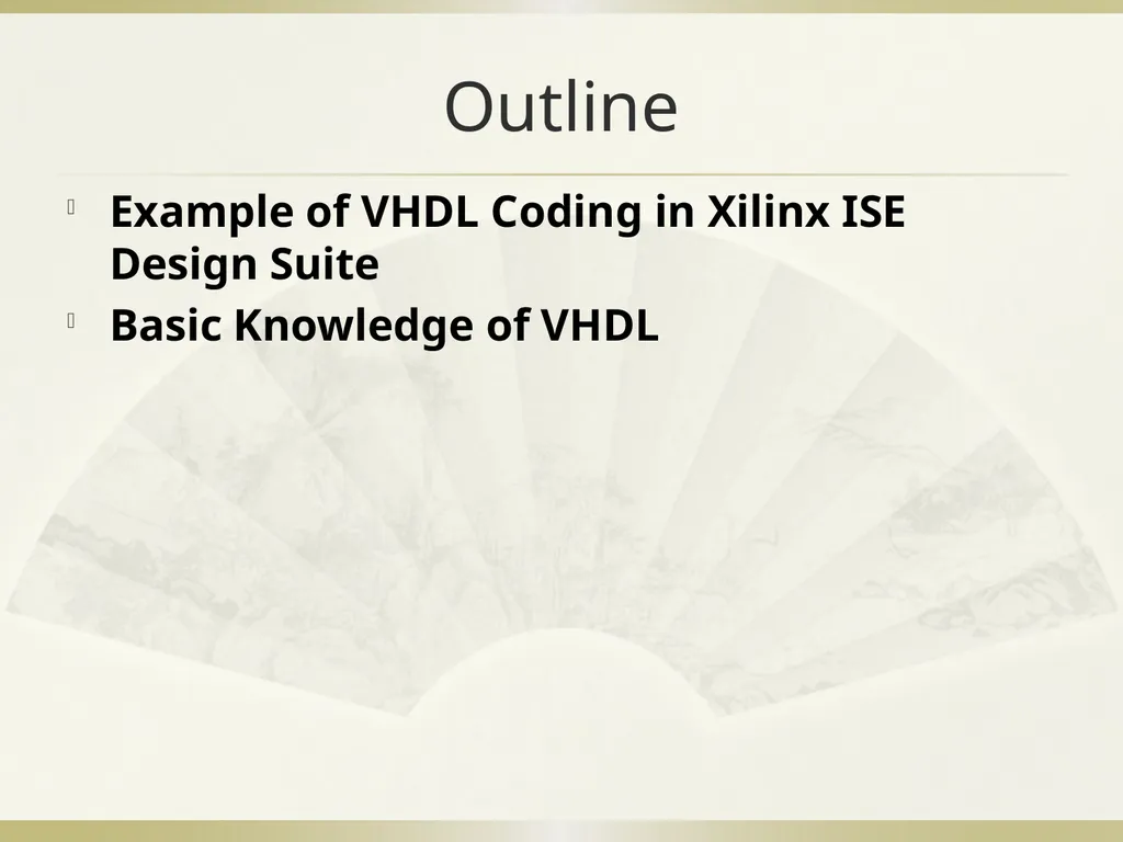 Introduction to VHDL Coding Wenchao Cao, Teaching - slide 2 of 18