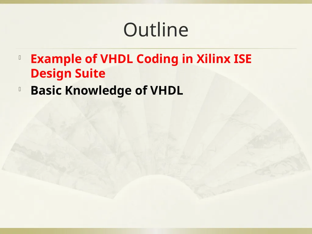 Introduction to VHDL Coding Wenchao Cao, Teaching - slide 3 of 18