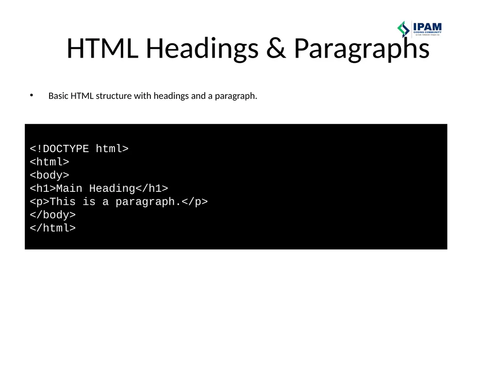 Web Prog. Snippets IPAM Coding Community – Learn – - slide 2 of 22
