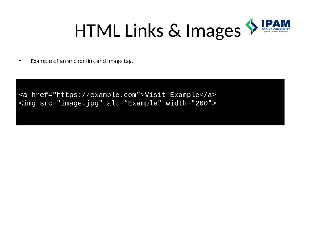 Web Prog. Snippets IPAM Coding Community – Learn – - slide 3 of 22