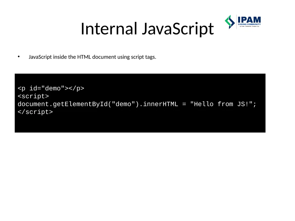 Web Prog. Snippets IPAM Coding Community – Learn – - slide 7 of 22
