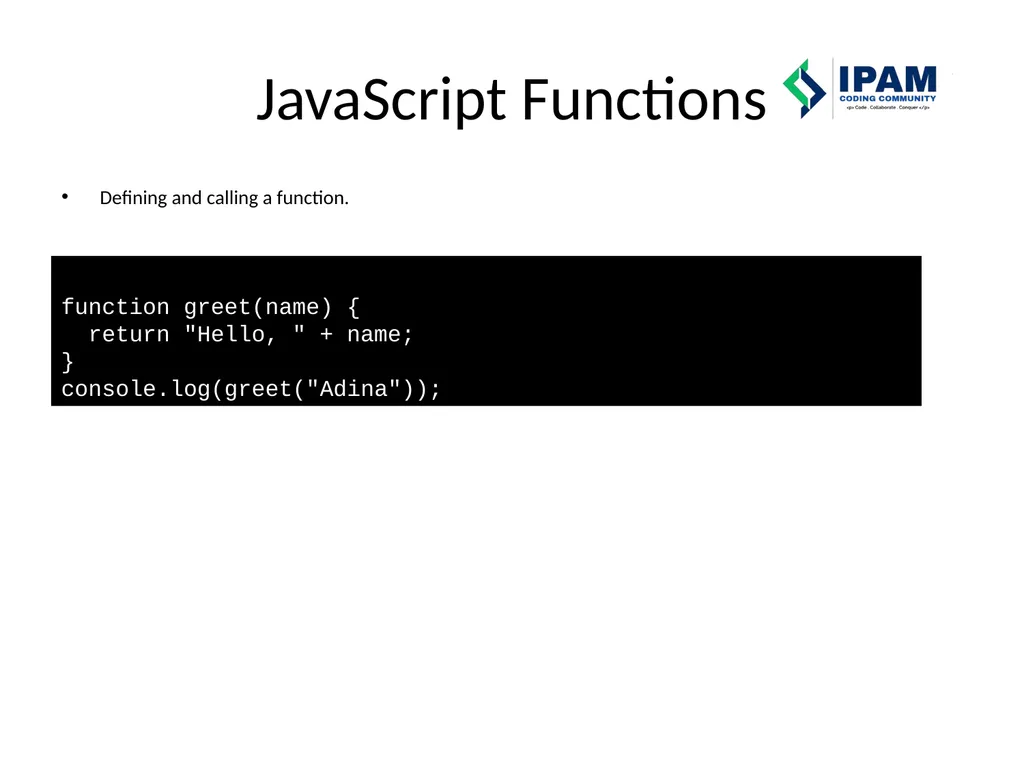 Web Prog. Snippets IPAM Coding Community – Learn – - slide 13 of 22