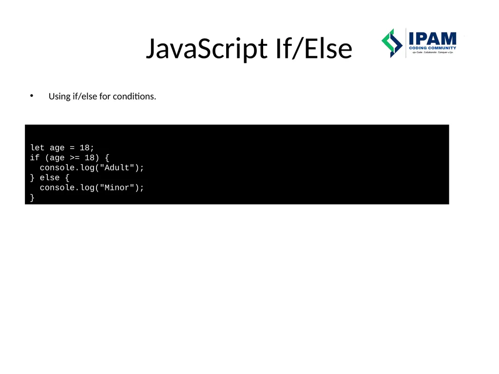 Web Prog. Snippets IPAM Coding Community – Learn – - slide 14 of 22