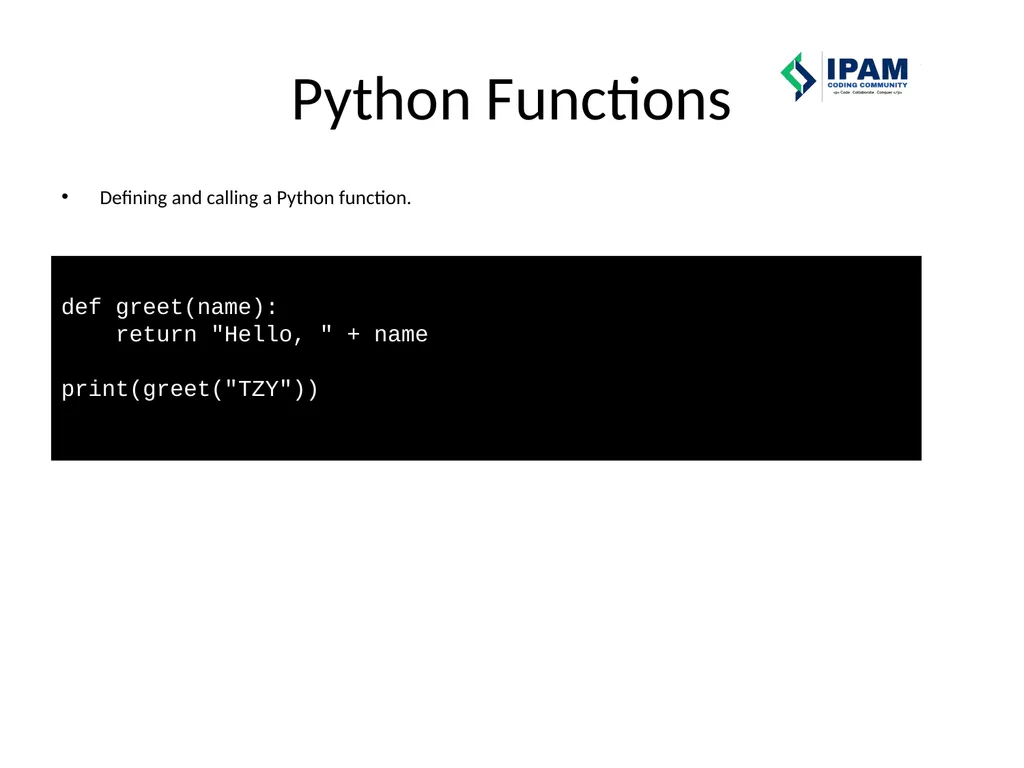 Web Prog. Snippets IPAM Coding Community – Learn – - slide 22 of 22