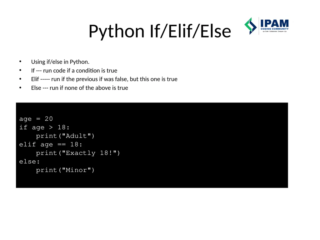 Web Prog. Snippets IPAM Coding Community – Learn – - slide 20 of 22