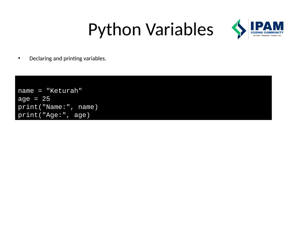 Web Prog. Snippets IPAM Coding Community – Learn – - slide 16 of 22