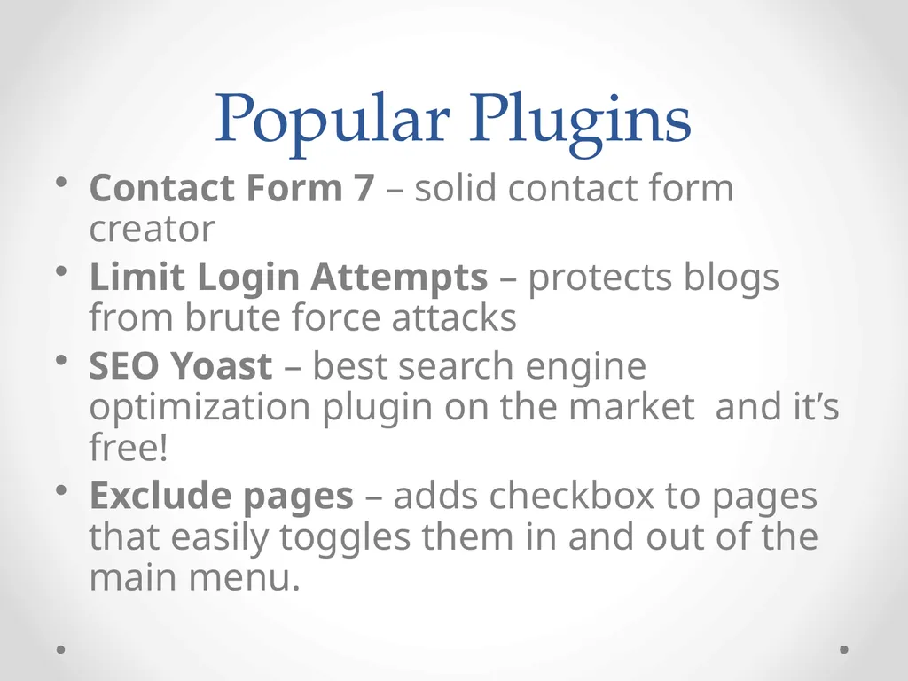 WordPress Web Development An introduction to small - slide 19 of 23