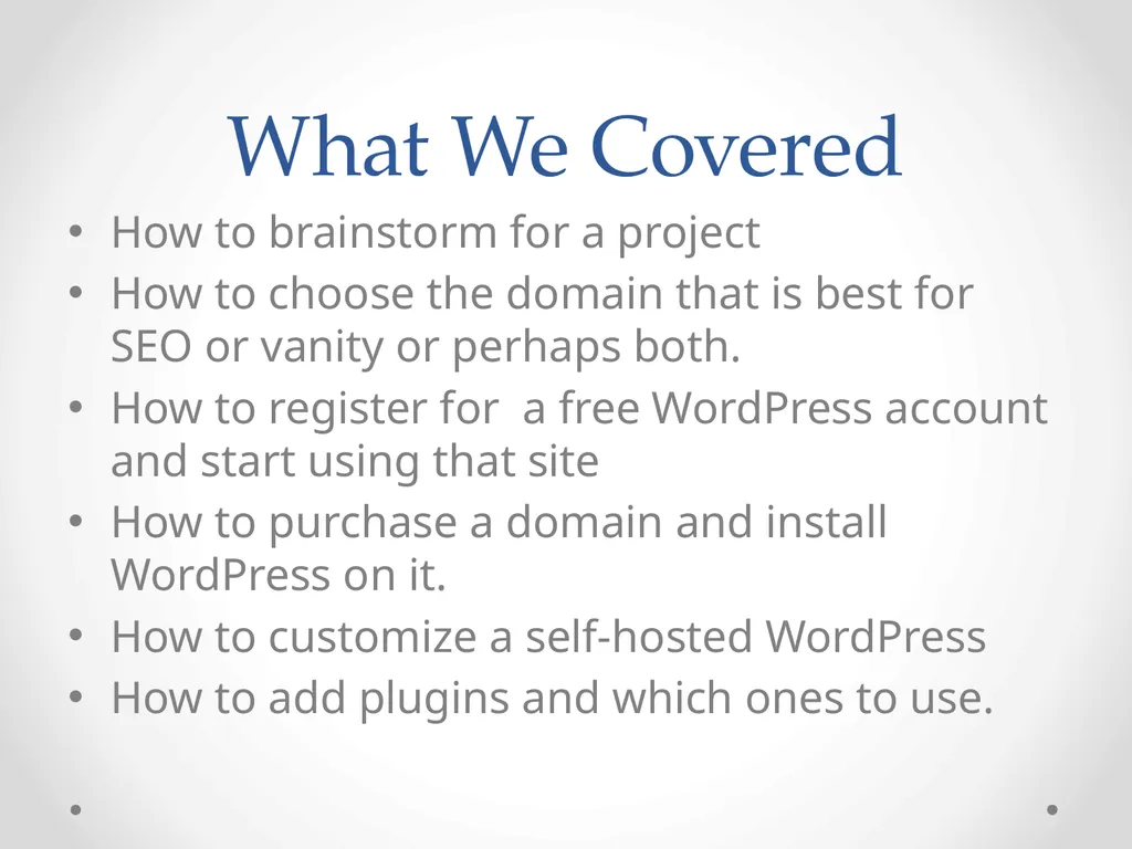 WordPress Web Development An introduction to small - slide 20 of 23