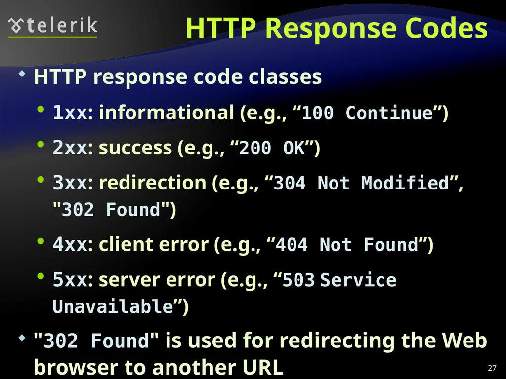 Web Technologies Basics WWW, HTTP, GET, POST, - slide 27 of 35