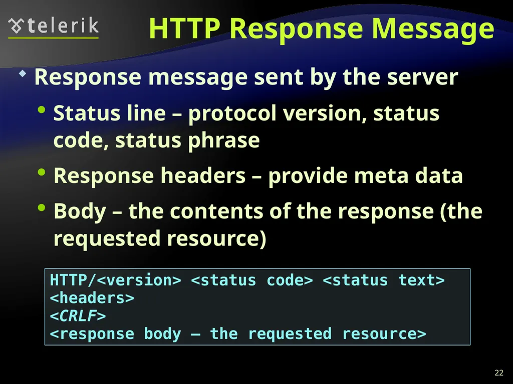 Web Technologies Basics WWW, HTTP, GET, POST, - slide 22 of 35