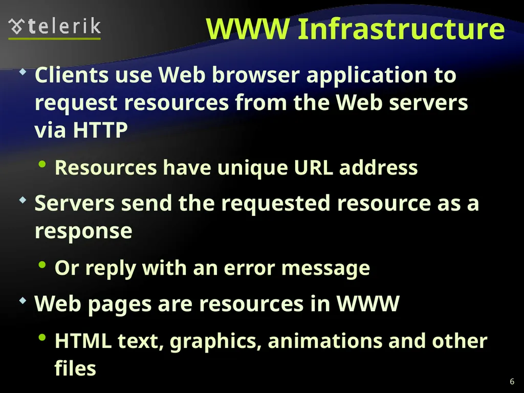 Web Technologies Basics WWW, HTTP, GET, POST, - slide 6 of 35