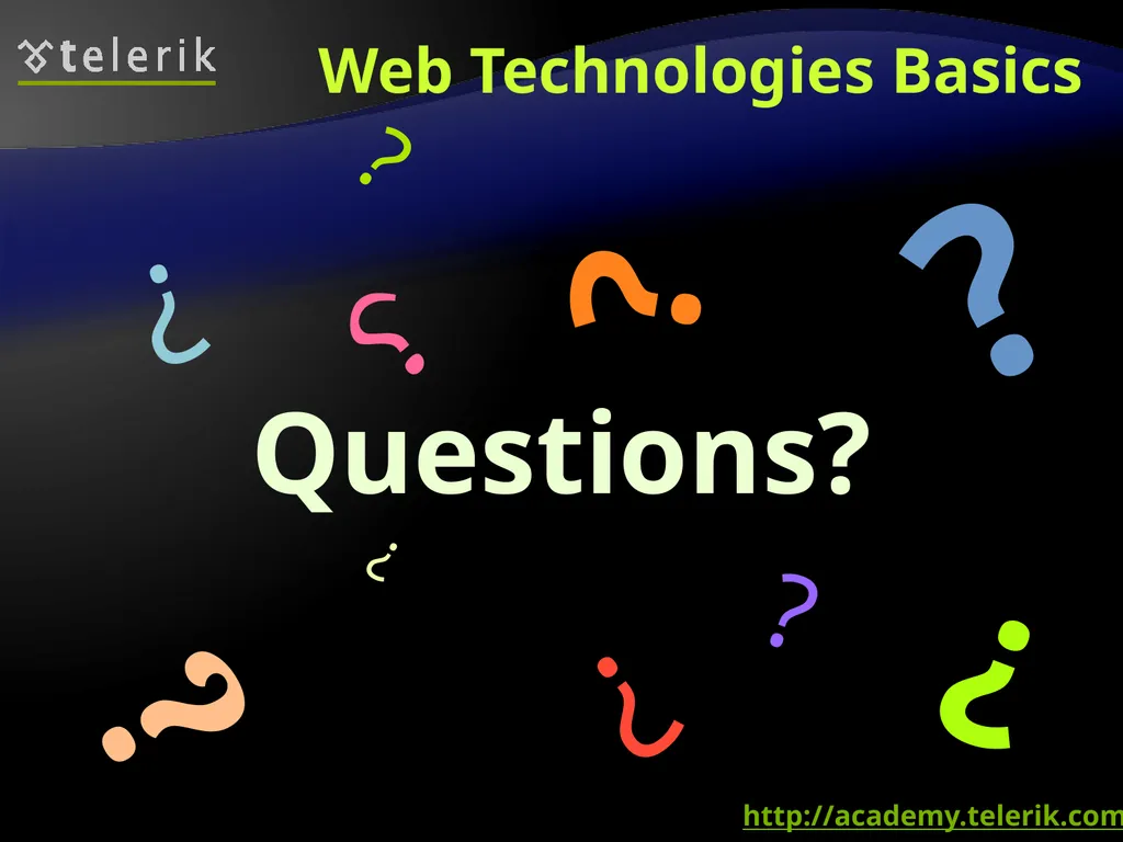 Web Technologies Basics WWW, HTTP, GET, POST, - slide 34 of 35