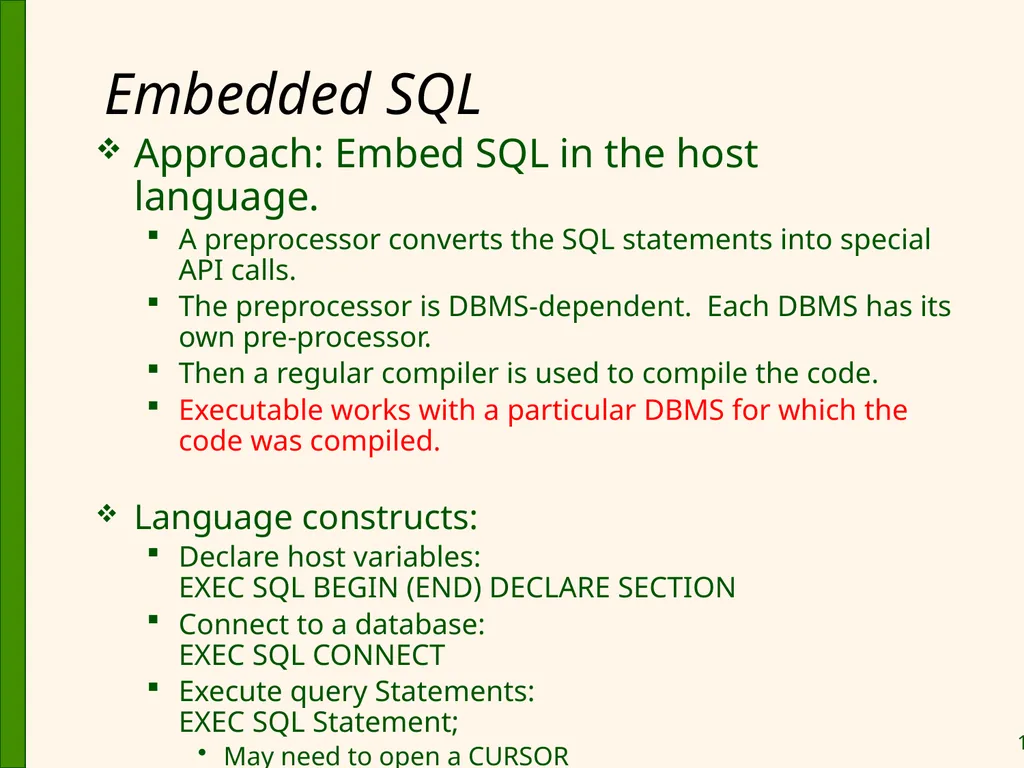 Database Application Development Chapter 6 Some - slide 10 of 75
