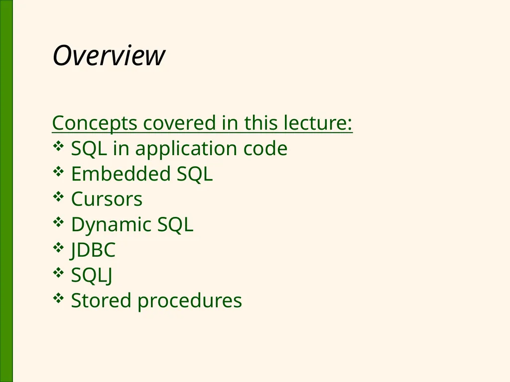 Database Application Development Chapter 6 Some - slide 3 of 75