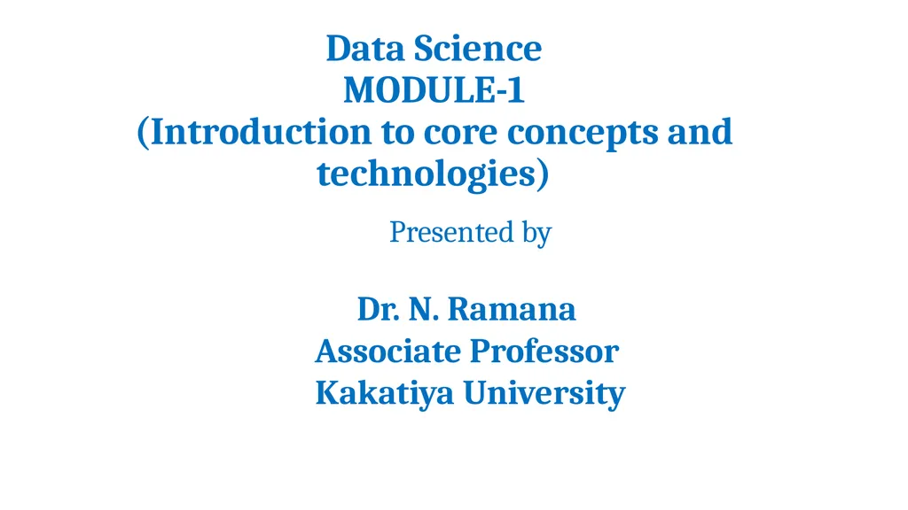Data Science MODULE-1 (Introduction to core - slide 1 of 26