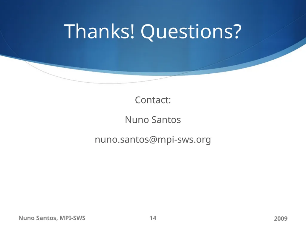 Towards trusted cloud computing - slide 14 of 14