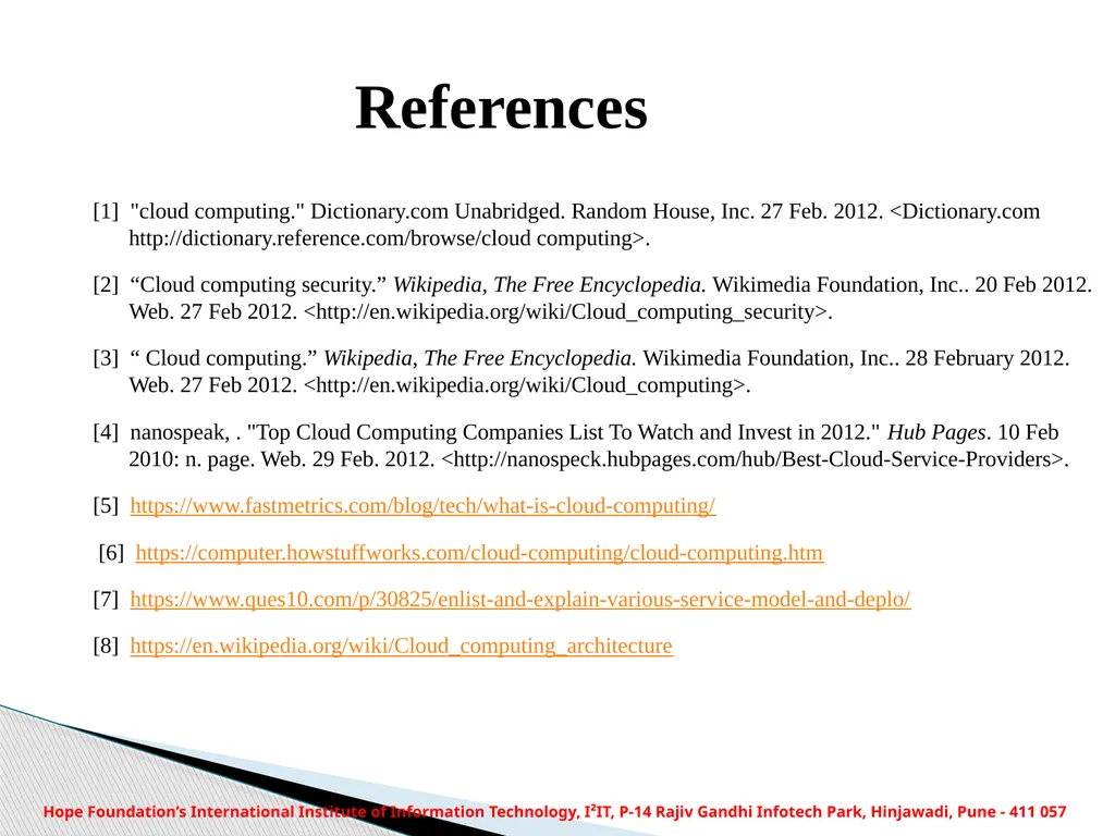 HOPE FOUNDATION’S INTERNATIONAL INSTITUTE OF - slide 14 of 15