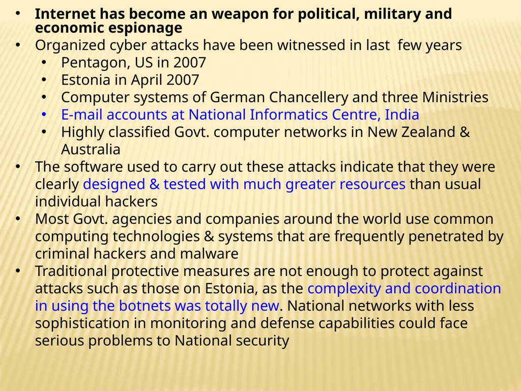 National Cyber Security Policy “For secure - slide 8 of 22