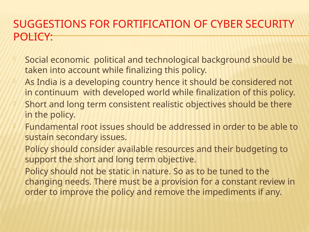 National Cyber Security Policy “For secure - slide 20 of 22