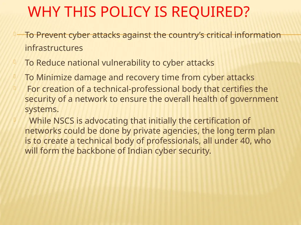 National Cyber Security Policy “For secure - slide 6 of 22