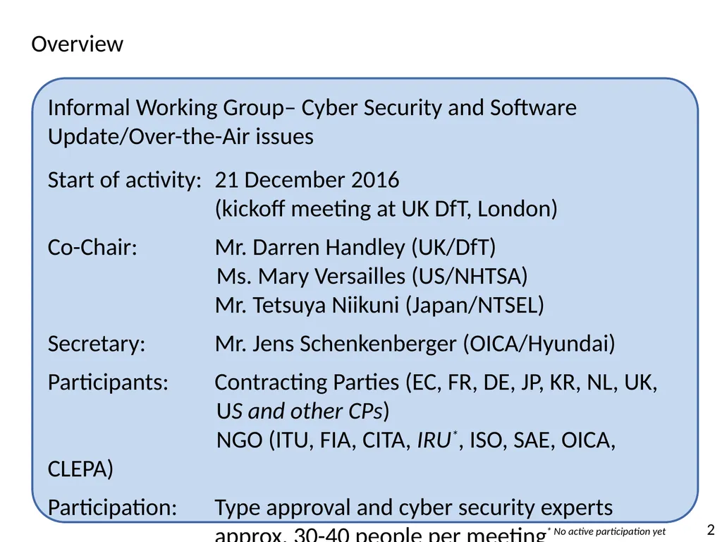 Overview on the activities of the UN Informal - slide 2 of 8