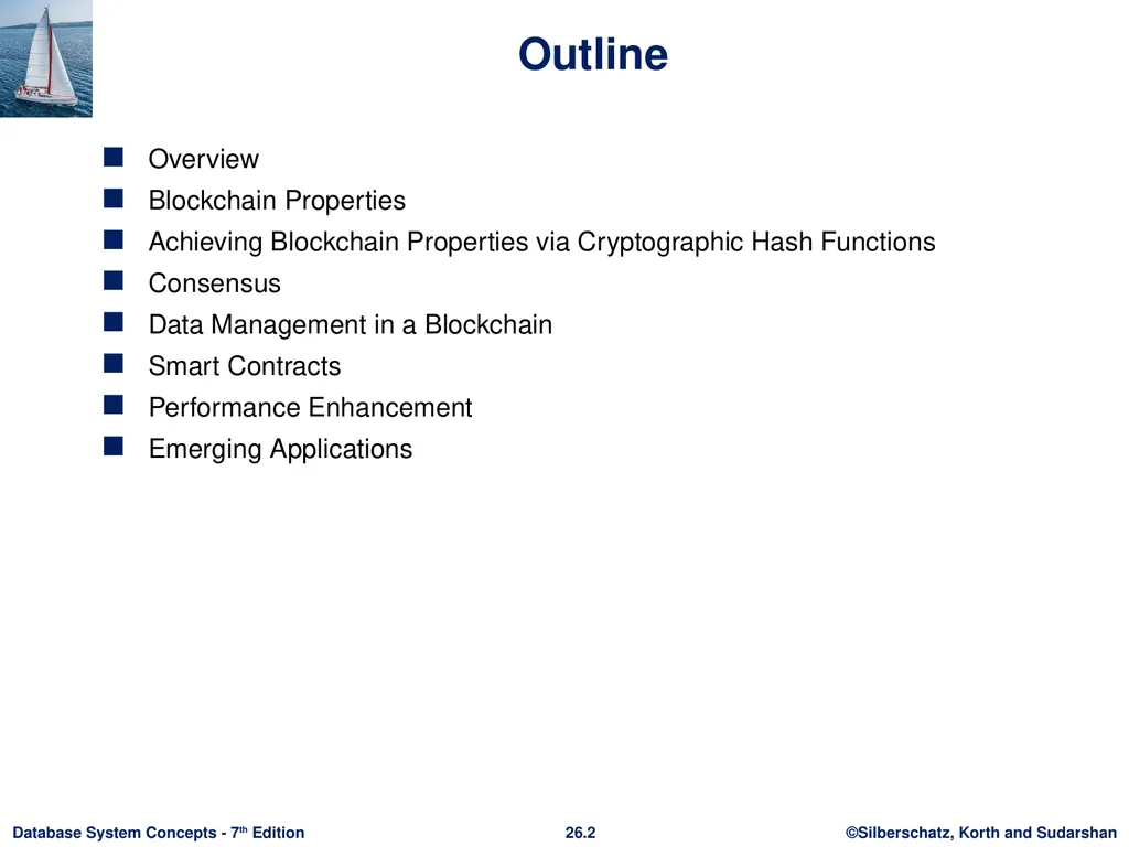Chapter 26: Blockchain Databases Outline Overview - slide 2 of 21