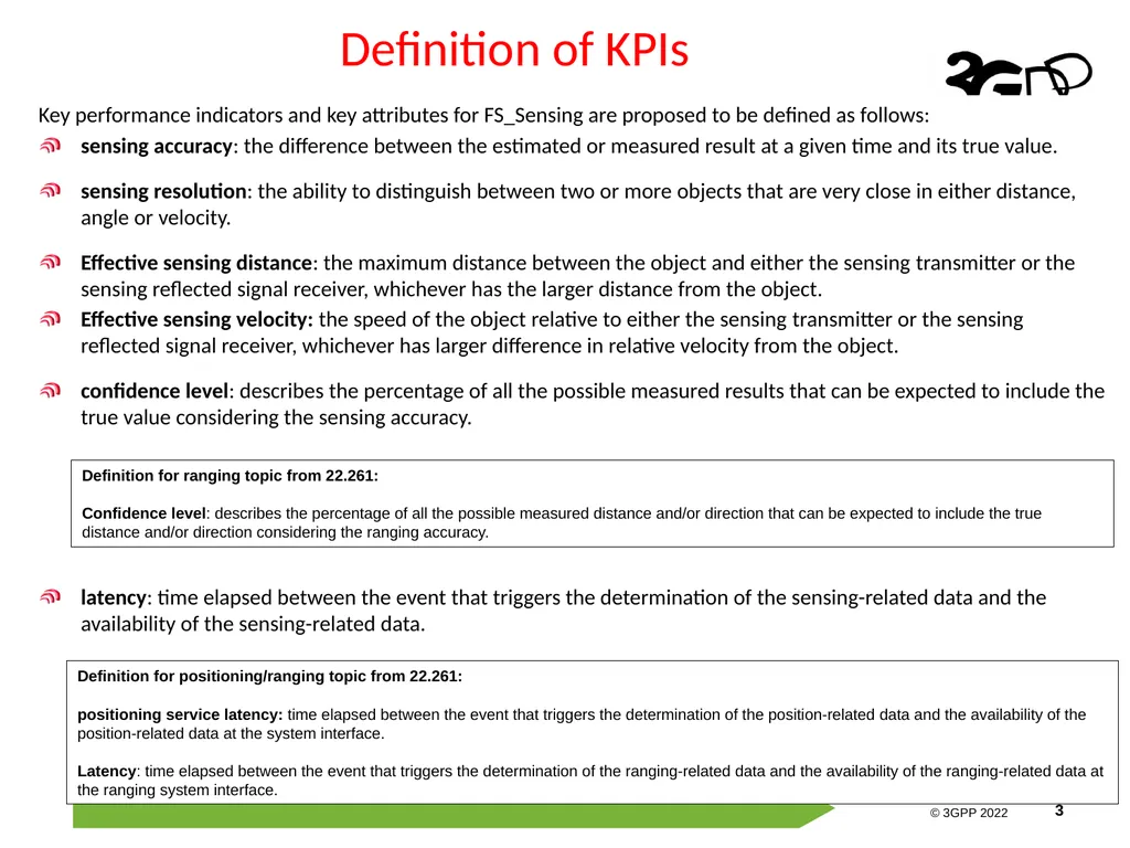 Discussion on the definition and KPIs for - slide 3 of 5