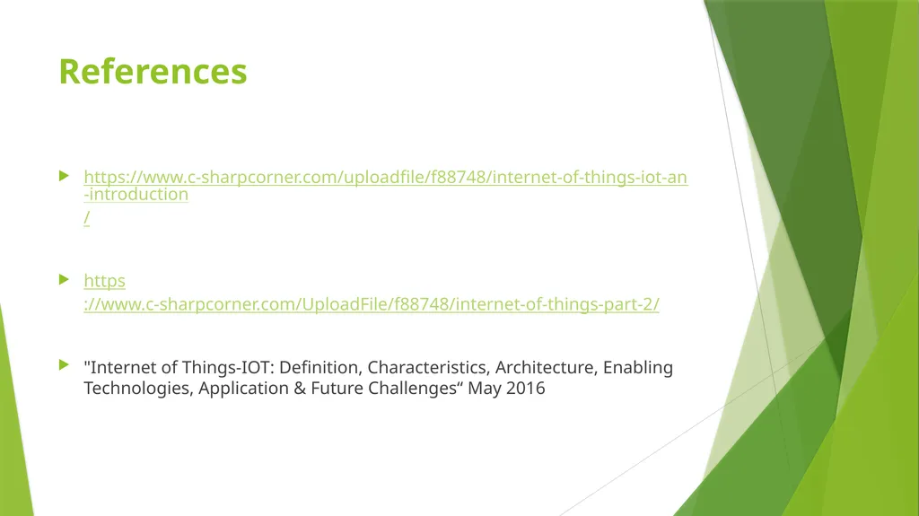 Table Of Content IoT Definition History of IoT - slide 16 of 17