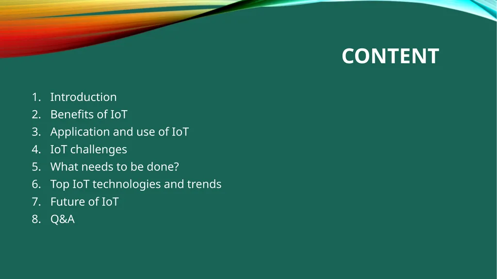 Emerging Trends in IoT (Internet of things) By - slide 2 of 9