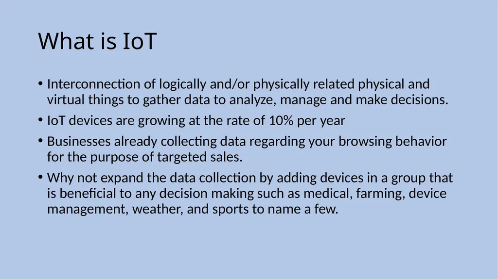 INTERNET OF THINGS (IoT) Dr. John P. Abraham - slide 2 of 22