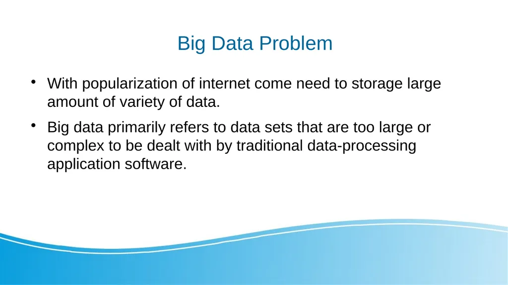 Big Data and Distributed Processing Hadoop - HDFS - slide 2 of 24