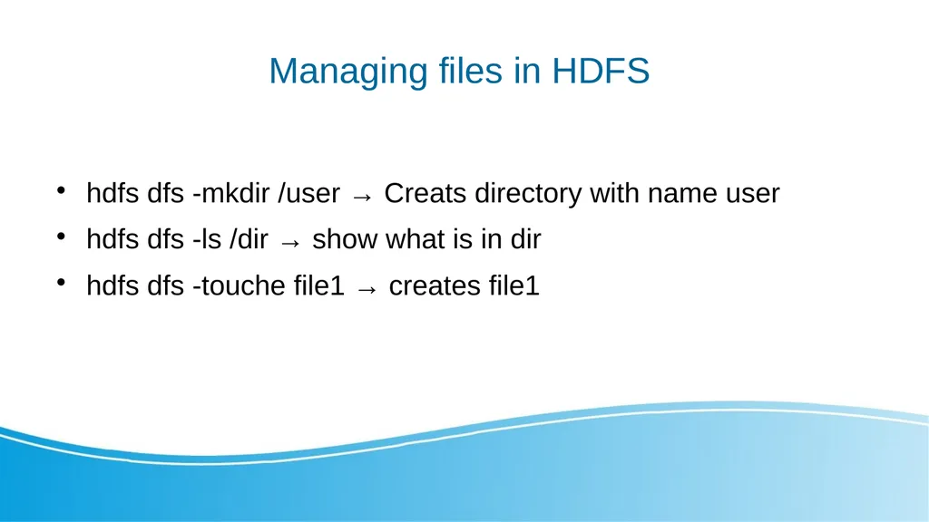 Big Data and Distributed Processing Hadoop - HDFS - slide 21 of 24