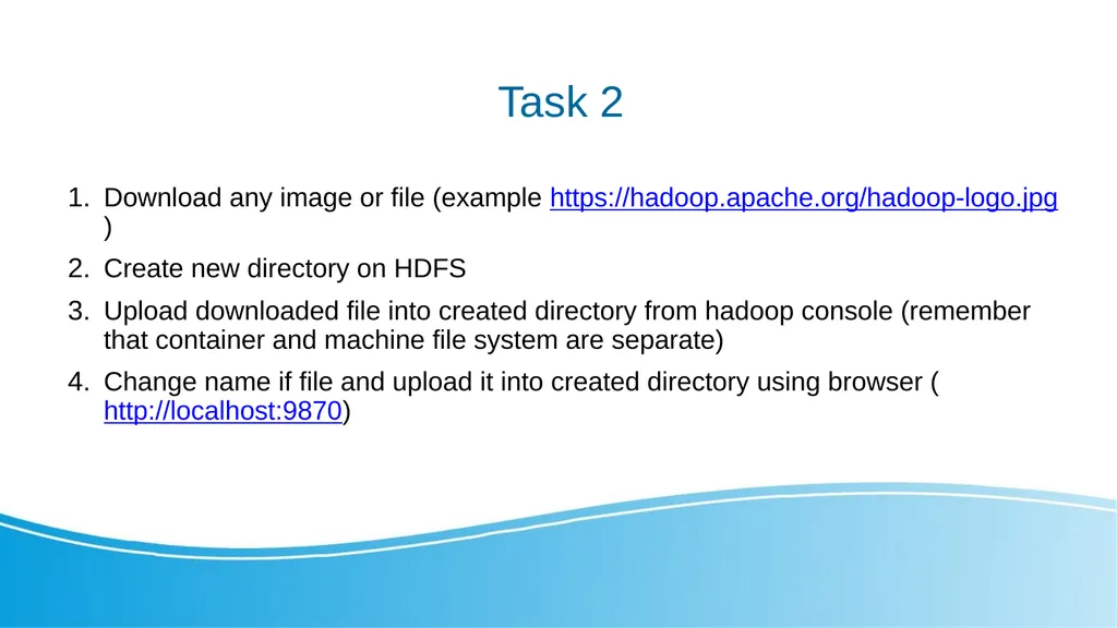 Big Data and Distributed Processing Hadoop - HDFS - slide 22 of 24