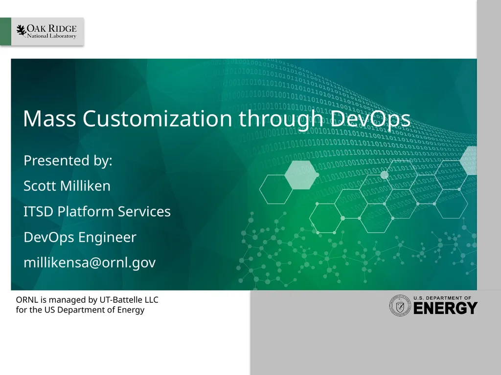 Mass Customization through DevOps   - slide 1 of 8