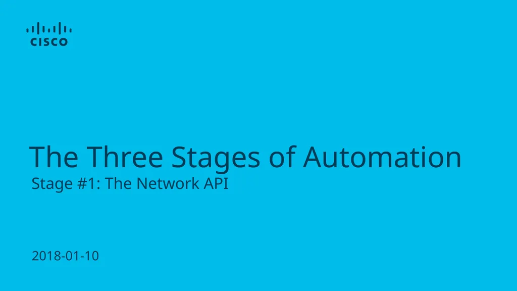 2018-01-10 Stage #1: The Network API The Three