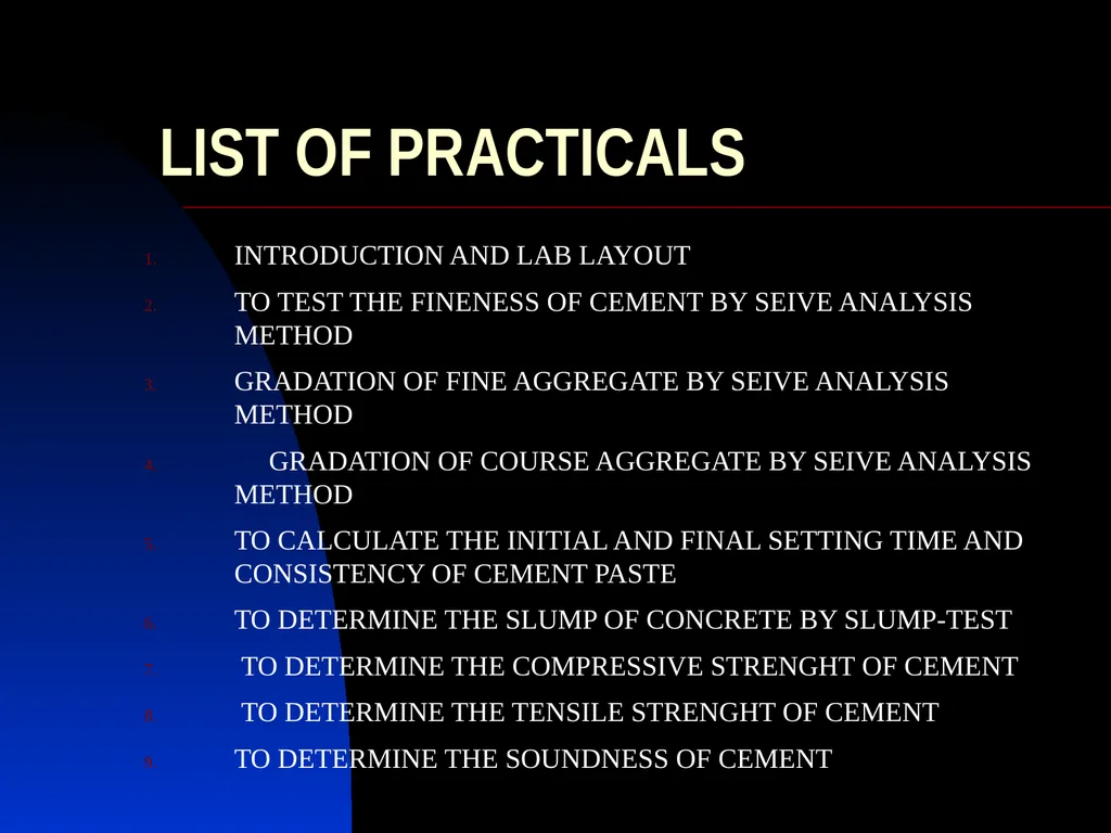 Civil Engineering Materials 3rd Semester 2010 ( 20 - slide 8 of 20