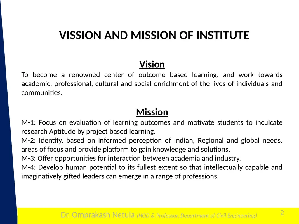 1 Year & Sem – IV & VII Subject – - slide 2 of 30