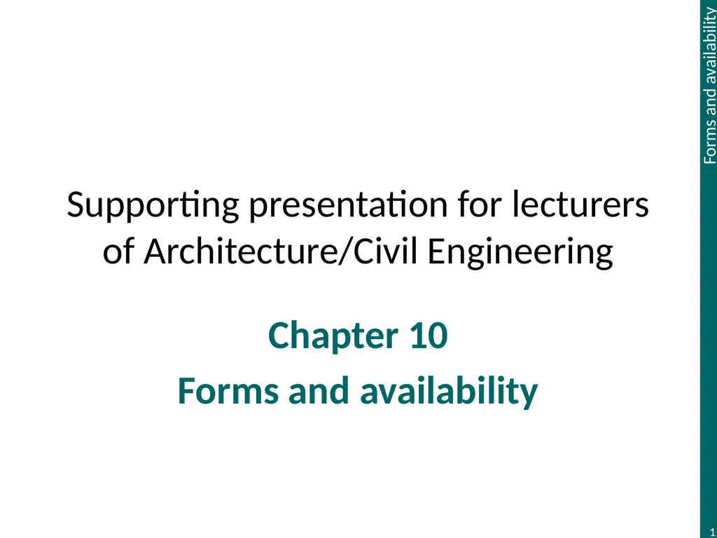 Supporting presentation for lecturers of