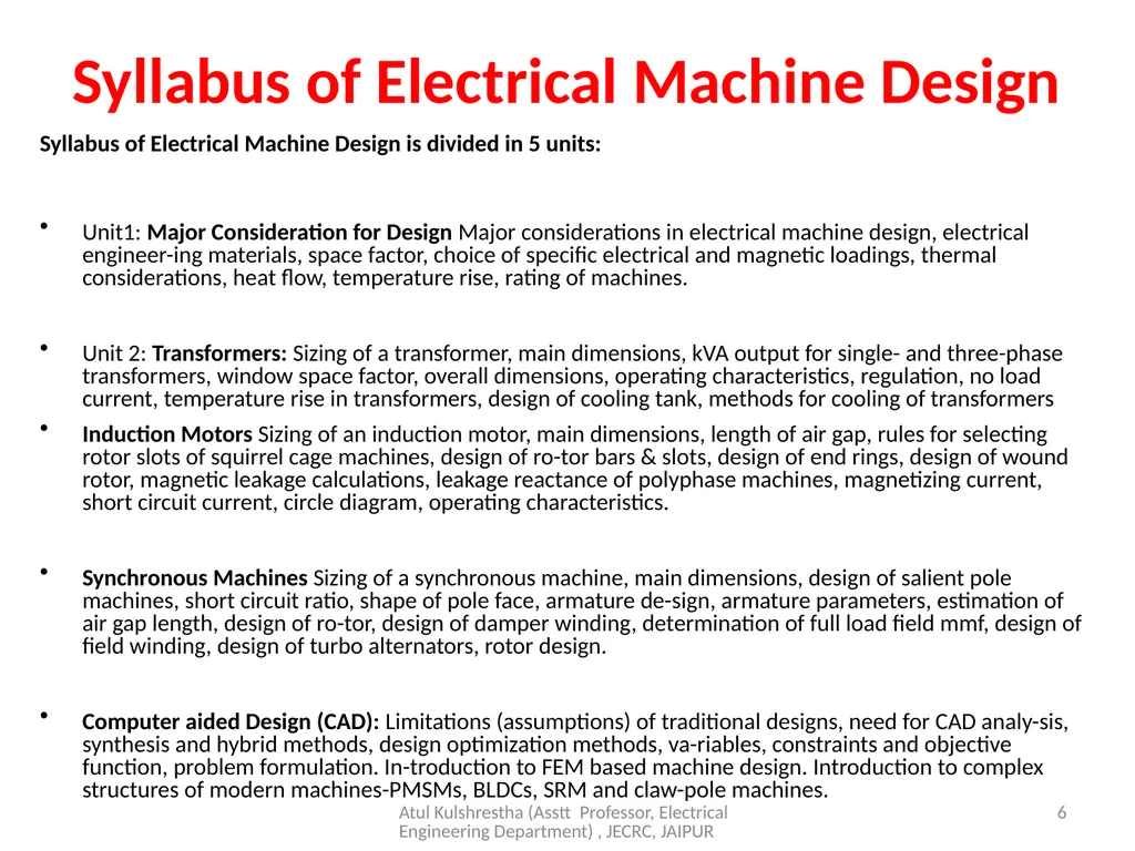 1 Year & Sem – III Year/ V sem Subject - slide 6 of 17