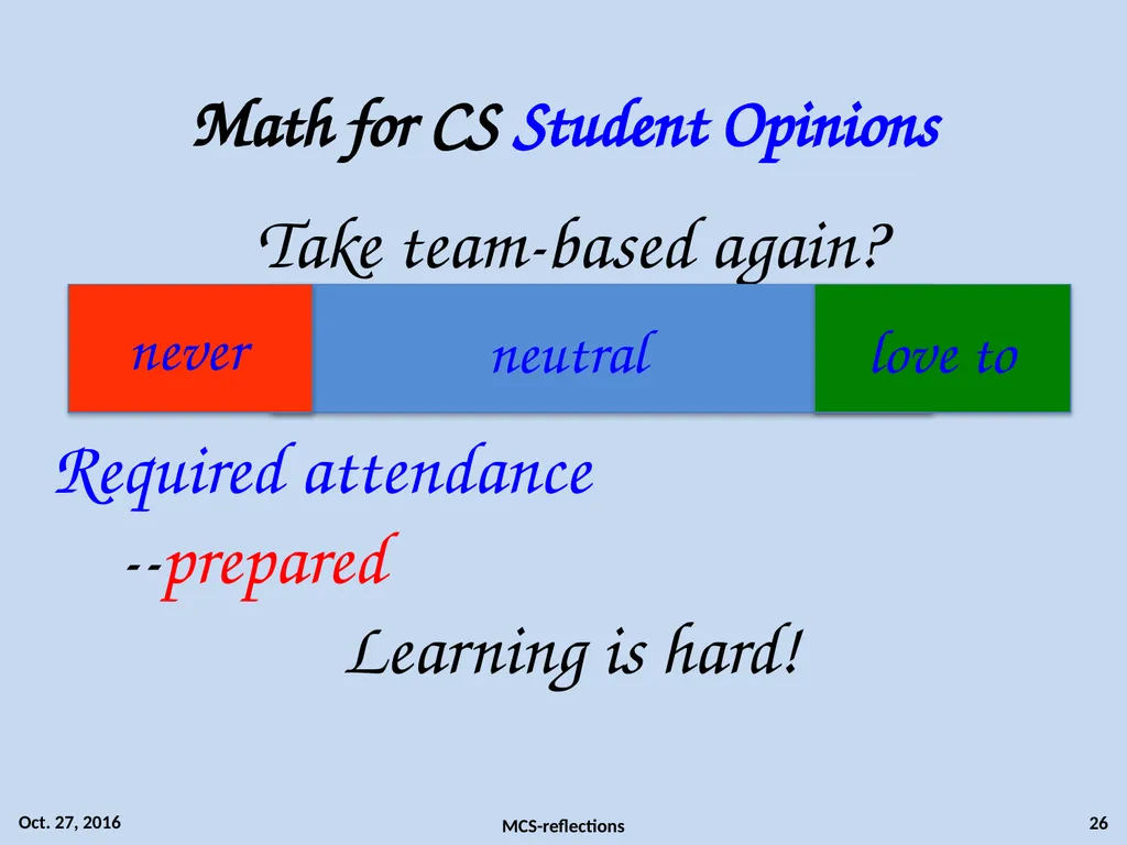 Reflections on Team-based Teaching of Discrete - slide 25 of 27