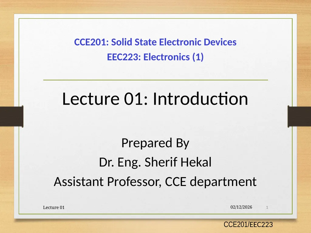 Lecture 01: Introduction Prepared By Dr. Eng.