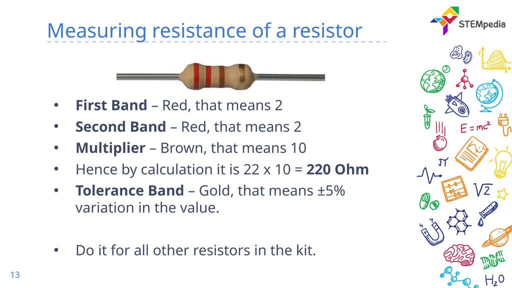 Basic of Electronics Current & Resistance Recap 2 - slide 13 of 14