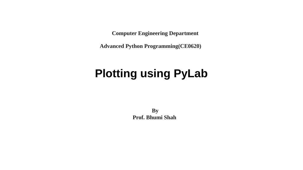 Computer Engineering Department Plotting using - slide 1 of 2