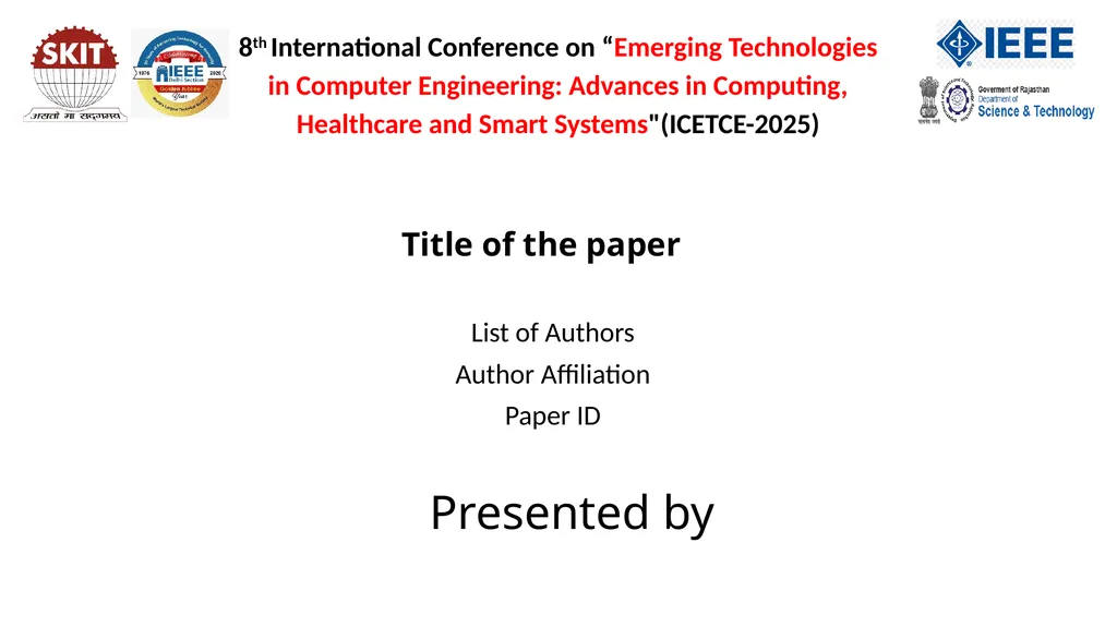 8th International Conference on “Emerging - slide 1 of 3