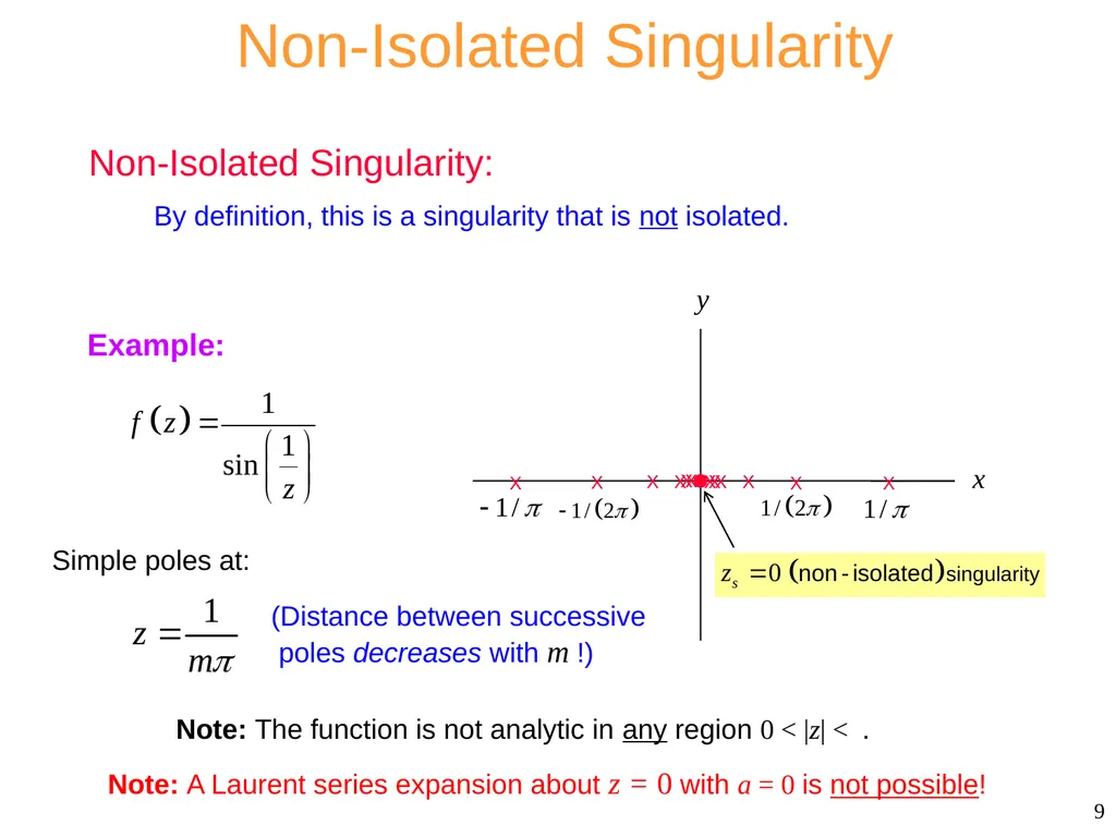 Singularities ECE 6382 Notes are from D. R. - slide 9 of 23
