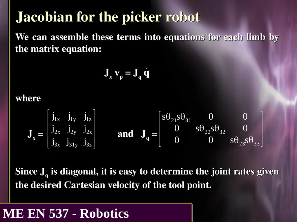 DIFFERENTIAL KINEMATICS Purpose: The purpose of - slide 36 of 37